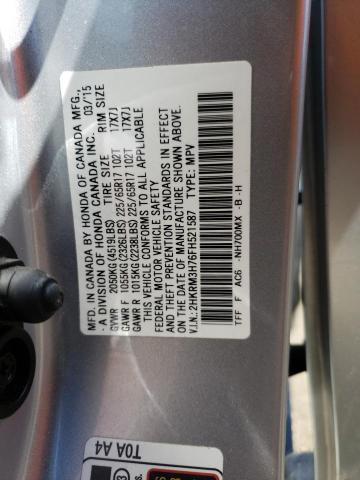 Photo 14 from auction – 2015 HONDA CR-V EXL with VIN 2HKRM3H76FH521587
