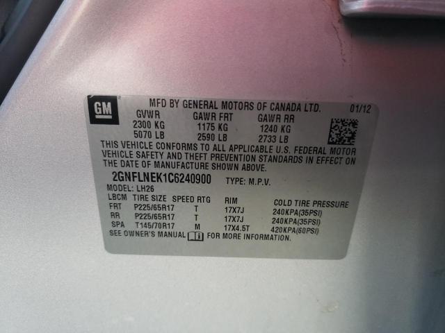 Photo 14 from auction – 2012 CHEVROLET EQUINOX LT with VIN 2GNFLNEK1C6240900