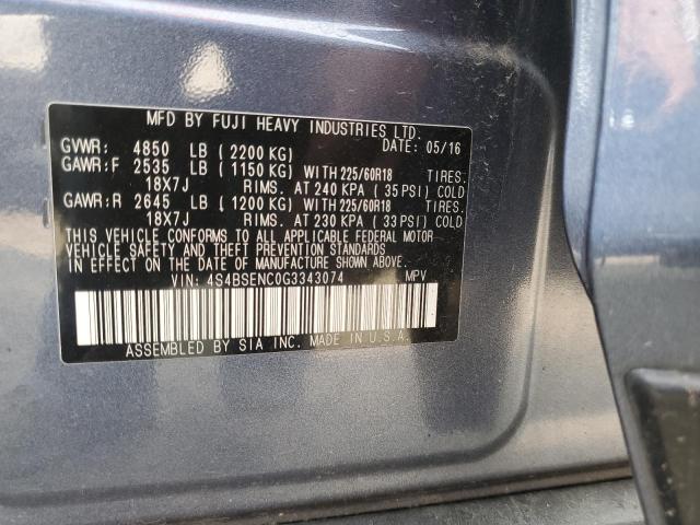 Photo 14 from auction – 2016 SUBARU OUTBACK 3. with VIN 4S4BSENC0G3343074
