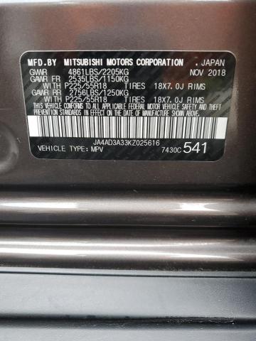 Photo 14 from auction – 2019 MITSUBISHI OUTLANDER with VIN JA4AD3A33KZ025616