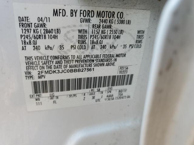 Photo 14 from auction – 2011 FORD EDGE SEL with VIN 2FMDK3JC0BBB27561