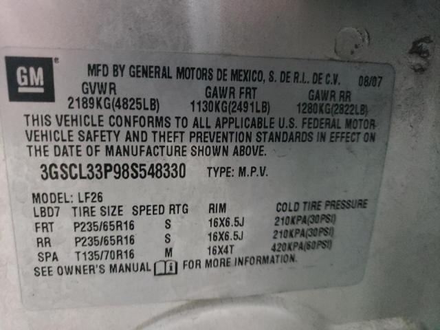 Photo 14 from auction – 2008 SATURN VUE XE with VIN 3GSCL33P98S548330
