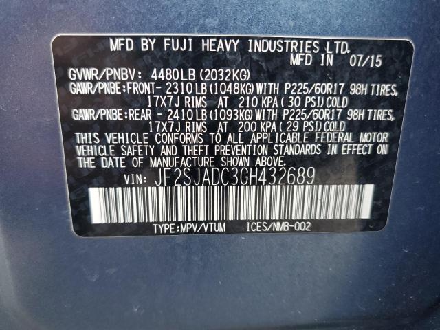 Photo 14 from auction – 2016 SUBARU FORESTER 2 with VIN JF2SJADC3GH432689