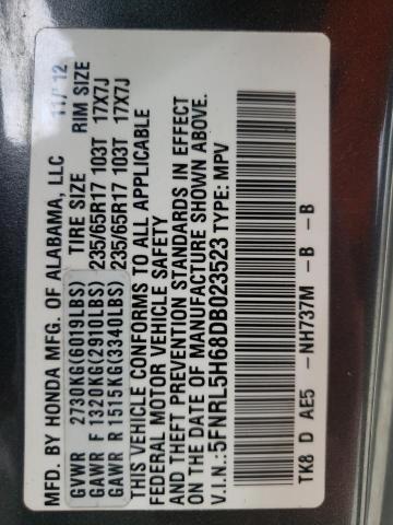 Photo 14 from auction – 2013 HONDA ODYSSEY EX with VIN 5FNRL5H68DB023523