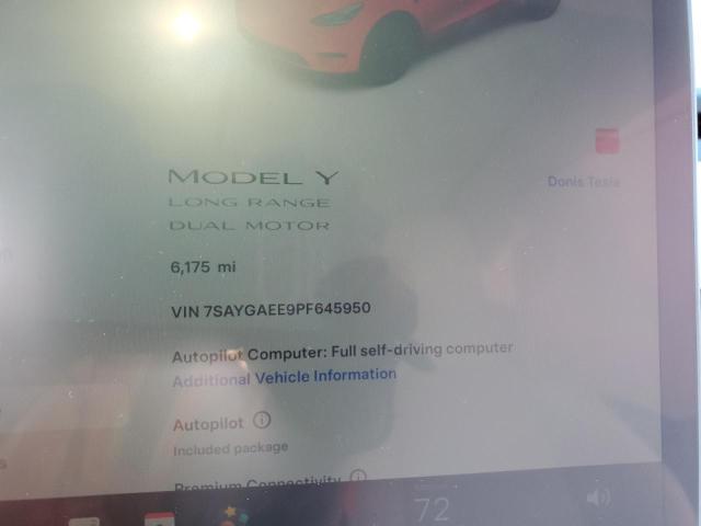 Photo 9 from auction – 2023 TESLA MODEL Y with VIN 7SAYGAEE9PF645950