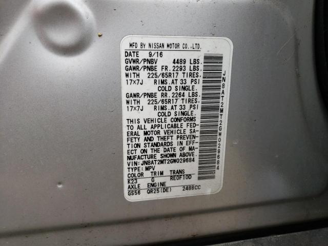 Photo 14 from auction – 2016 NISSAN ROGUE S with VIN JN8AT2MT2GW029684