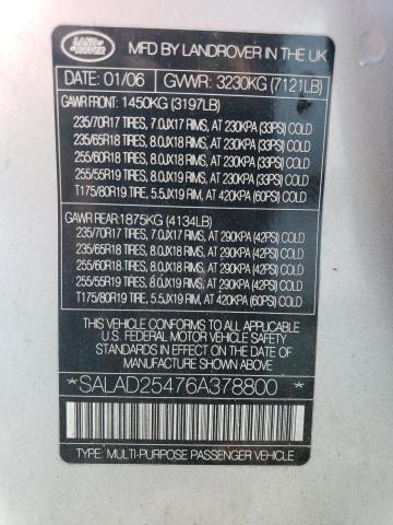 Photo 14 from auction – 2006 LAND ROVER LR3 SE with VIN SALAD25476A378800