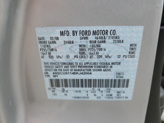 Photo 14 from auction – 2008 MERCURY MARINER with VIN 4M2CU91148KJ42004