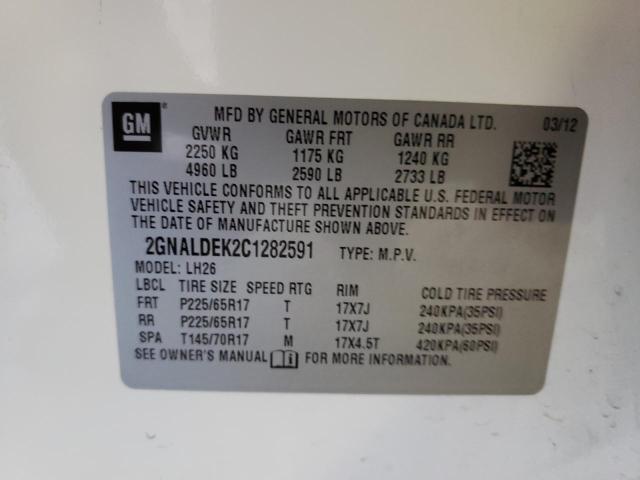 Zdjęcie 14 z aukcji – 2012 CHEVROLET EQUINOX LT z VIN 2GNALDEK2C1282591