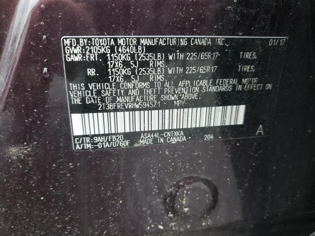 Photo 14 from auction – 2017 TOYOTA RAV4 LE with VIN 2T3BFREV8HW594571
