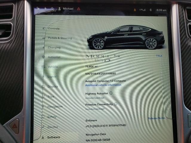 Photo 9 from auction – 2015 TESLA MODEL S with VIN 5YJSA1E25FF119890