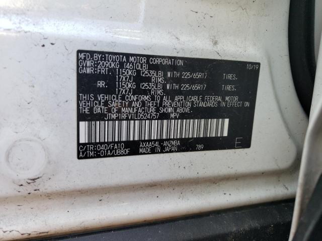 Photo 14 from auction – 2020 TOYOTA RAV4 XLE with VIN JTMP1RFV1LD524757
