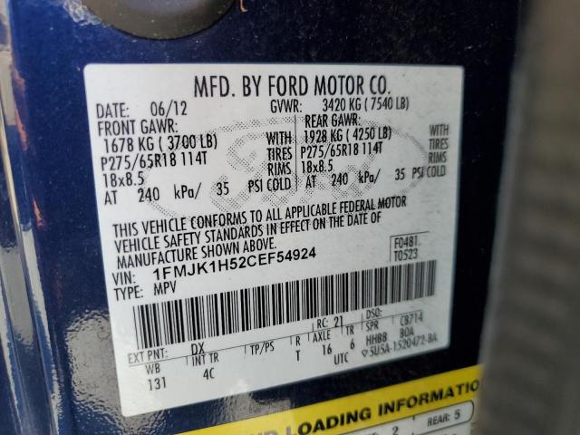 Photo 14 from auction – 2012 FORD EXPEDITION with VIN 1FMJK1H52CEF54924
