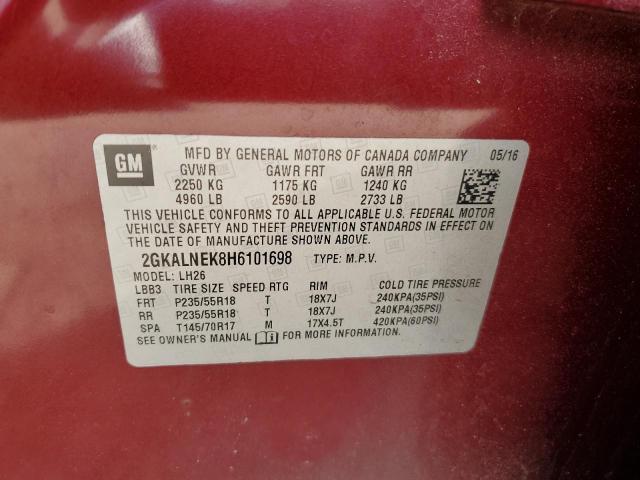 Photo 14 from auction – 2017 GMC TERRAIN SL with VIN 2GKALNEK8H6101698