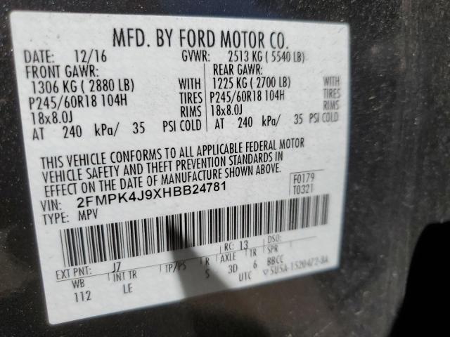 صورة رقم 14 من المزاد - 2017 FORD EDGE SEL مع VIN 2FMPK4J9XHBB24781