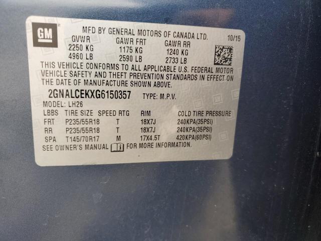 Photo 14 from auction – 2016 CHEVROLET EQUINOX with VIN 2GNALCEKXG6150357