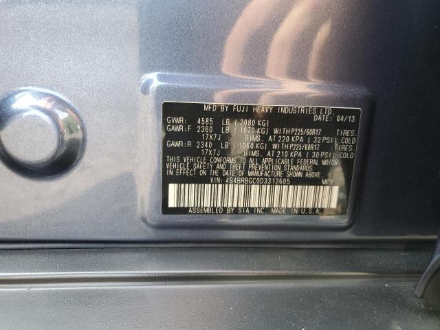 Photo 14 from auction – 2013 SUBARU OUTBACK 2. with VIN 4S4BRBGC0D3312605