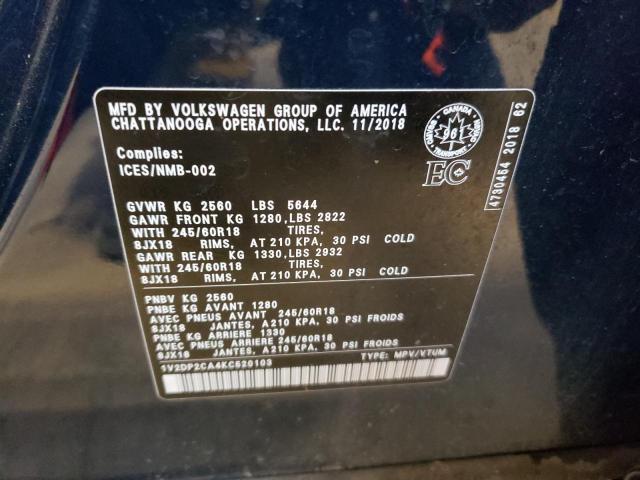 Photo 14 from auction – 2019 VOLKSWAGEN ATLAS SE with VIN 1V2DP2CA4KC520103