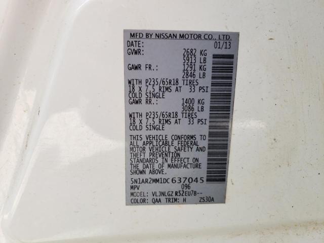 Photo 14 from auction – 2013 NISSAN PATHFINDER with VIN 5N1AR2MM1DC637045