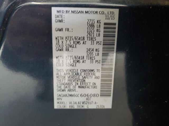 Photo 14 from auction – 2016 NISSAN PATHFINDER with VIN 5N1AR2MN6GC606080