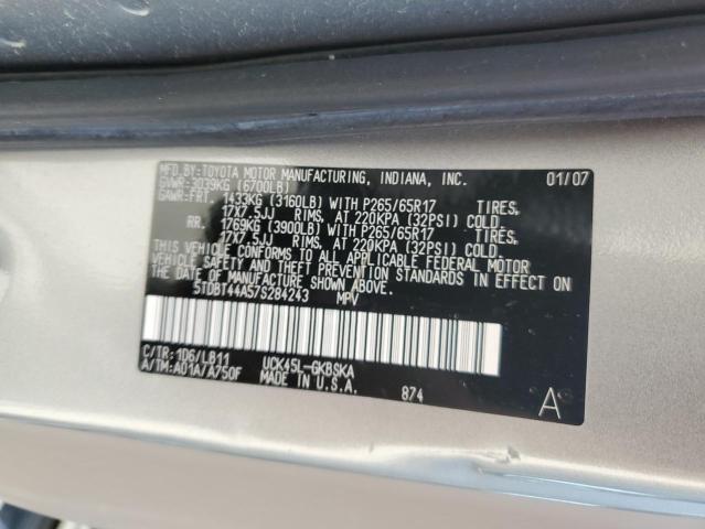 Photo 14 from auction – 2007 TOYOTA SEQUOIA SR with VIN 5TDBT44A57S284243