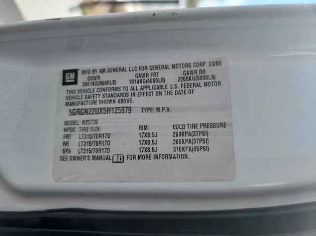 Photo 10 from auction – 2005 HUMMER H2 SUT with VIN 5GRGN22UX5H125879