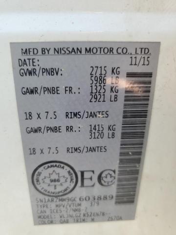 Photo 14 from auction – 2016 NISSAN PATHFINDER with VIN 5N1AR2MM9GC603889