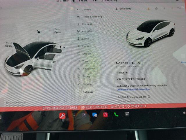 Photo 9 from auction – 2019 TESLA MODEL 3 with VIN 5YJ3E1EA2KF331558