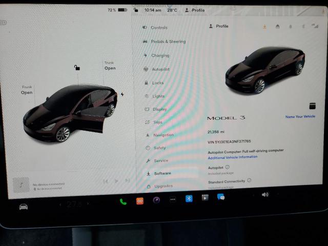 Photo 9 from auction – 2022 TESLA MODEL 3 with VIN 5YJ3E1EA3NF371765