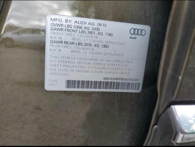 صورة رقم 10 من المزاد - 2014 AUDI Q5 PREMIUM مع VIN WA1LFAFP9EA036089