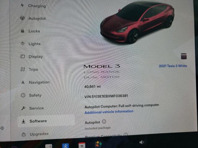 Photo 9 from auction – 2021 TESLA MODEL 3 with VIN 5YJ3E1EBXMF036381