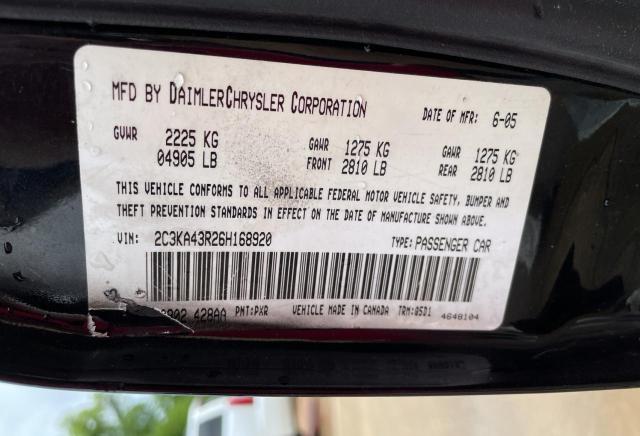 Photo 10 from auction – 2006 CHRYSLER 300 with VIN 2C3KA43R26H168920
