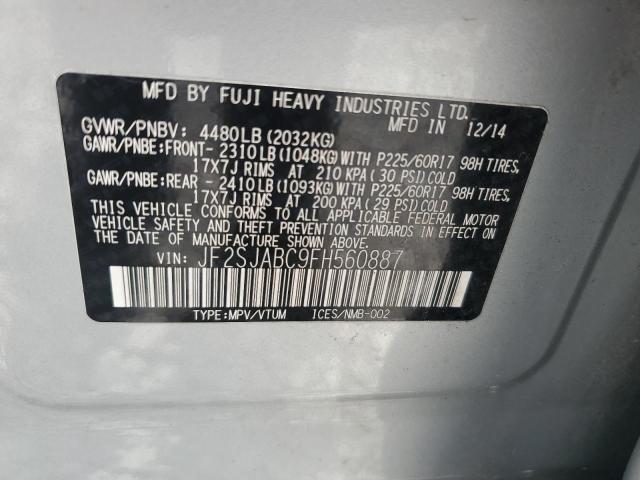 Photo 14 from auction – 2015 SUBARU FORESTER 2 with VIN JF2SJABC9FH560887