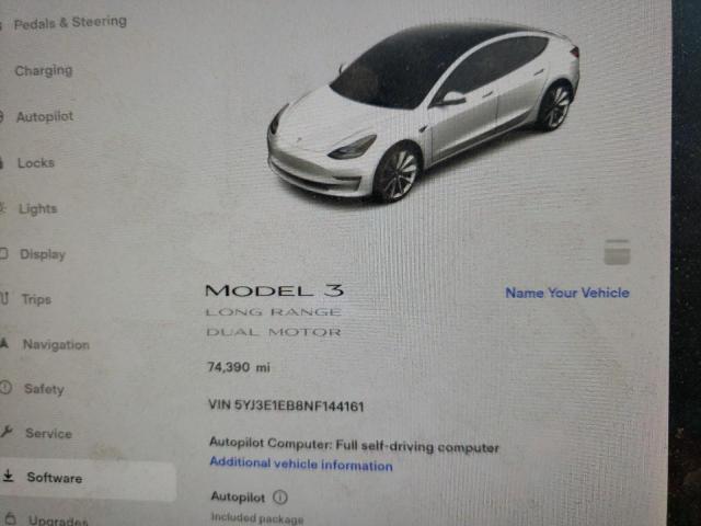 Photo 9 from auction – 2022 TESLA MODEL 3 with VIN 5YJ3E1EB8NF144161