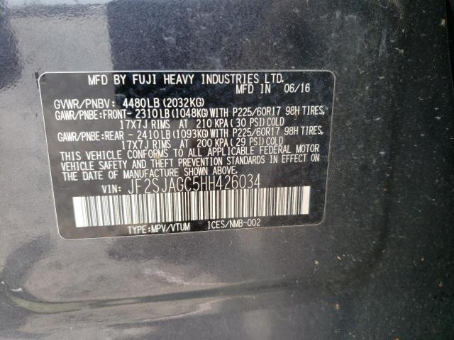 Photo 14 from auction – 2017 SUBARU FORESTER 2 with VIN JF2SJAGC5HH426034