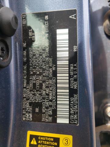 Photo 14 from auction – 2013 TOYOTA HIGHLANDER with VIN 5TDZA3EHXDS037063