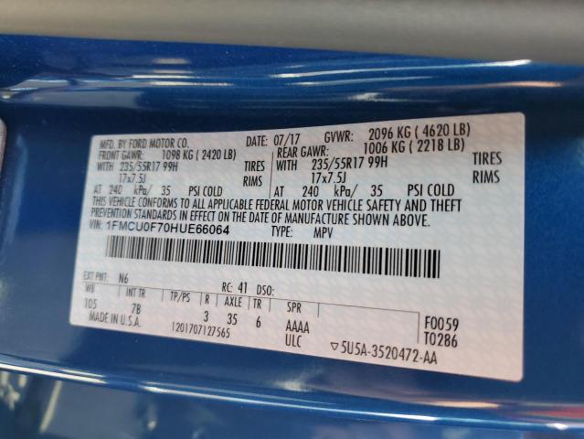 Zdjęcie 14 z aukcji – 2017 FORD ESCAPE S z VIN 1FMCU0F70HUE66064