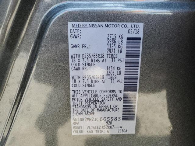 Photo 14 from auction – 2018 NISSAN PATHFINDER with VIN 5N1DR2MN2JC665583