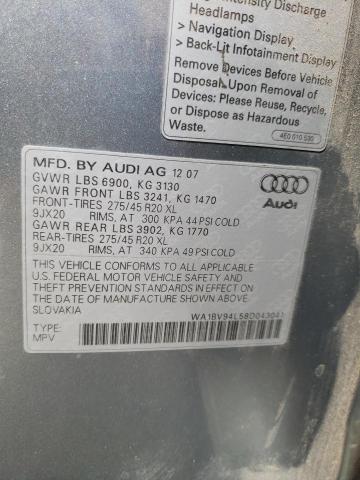 Photo 14 from auction – 2008 AUDI Q7 4.2 QUA with VIN WA1BV94L58D043041