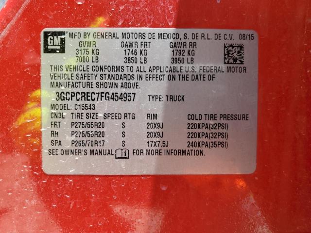 Photo 14 from auction – 2015 CHEVROLET SILVERADO with VIN 3GCPCREC7FG454957
