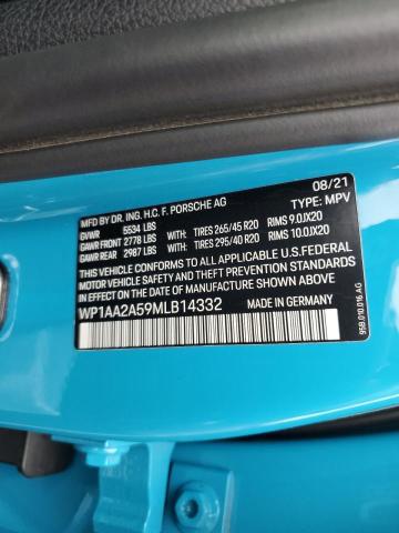 Photo 14 from auction – 2021 PORSCHE MACAN with VIN WP1AA2A59MLB14332