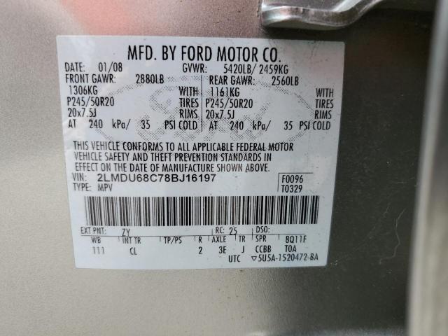Photo 14 from auction – 2008 LINCOLN MKX with VIN 2LMDU68C78BJ16197