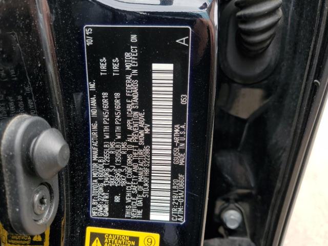 Photo 14 from auction – 2015 TOYOTA HIGHLANDER with VIN 5TDJKRFH8FS222985