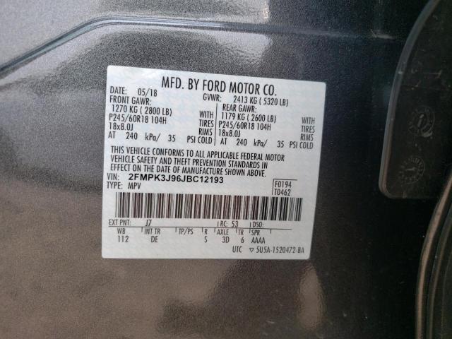 Photo 14 from auction – 2018 FORD EDGE SEL with VIN 2FMPK3J96JBC12193