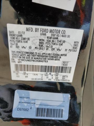 Photo 14 from auction – 2012 FORD ESCAPE XLT with VIN 1FMCU9D76CKB92753