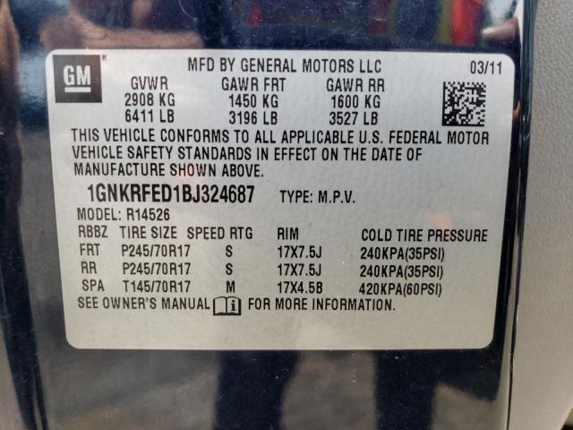 Photo 14 from auction – 2011 CHEVROLET TRAVERSE L with VIN 1GNKRFED1BJ324687