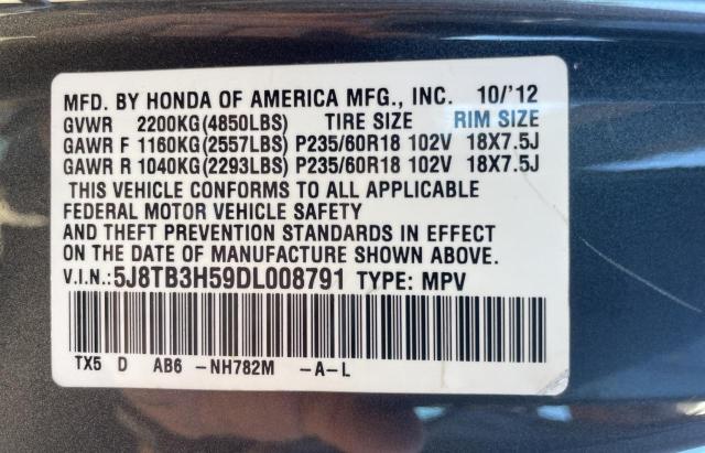 Photo 10 from auction – 2013 ACURA RDX TECHNO with VIN 5J8TB3H59DL008791