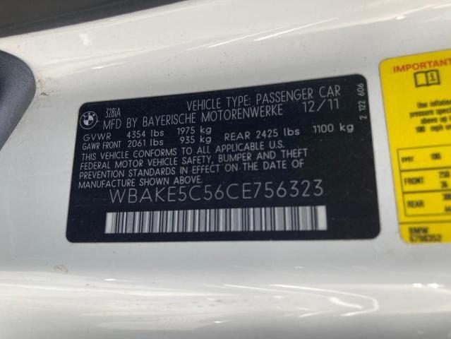 Photo 10 from auction – 2012 BMW 328 I SULE with VIN WBAKE5C56CE756323