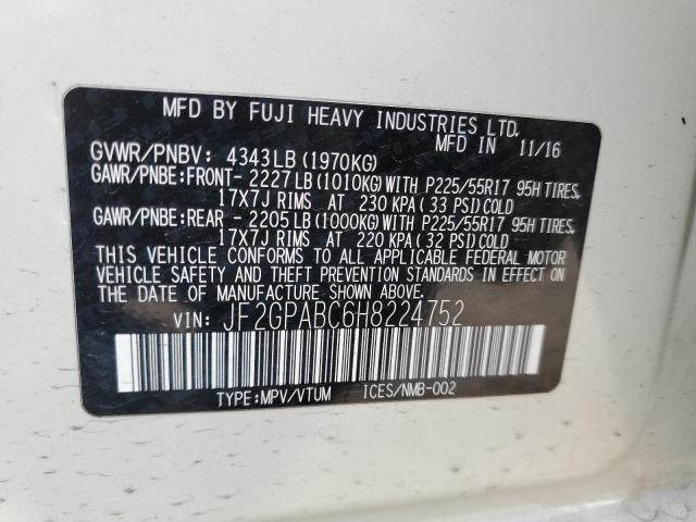 Photo 14 from auction – 2017 SUBARU CROSSTREK with VIN JF2GPABC6H8224752