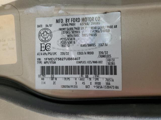 Photo 14 from auction – 2007 FORD EXPLORER L with VIN 1FMEU75827UB88407